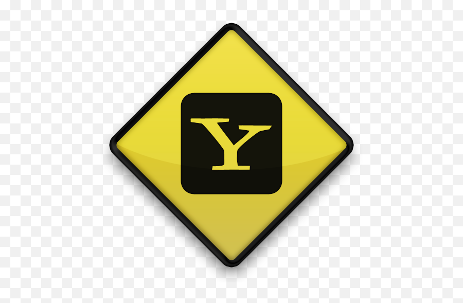 097746 Square Yahoo Logo 102869 Yellow Road Sign 128px - Vvv Ameland Png,Yahoo Logo Png