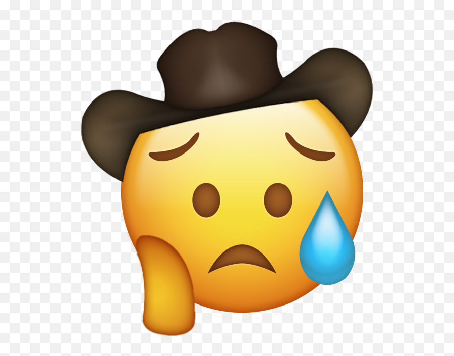 Sad Cowboy Hat Emoji - Emojis With Cowboy Hats Transparent Transparent Background Cowboy Hat Sad Cowboy Emoji Png,Sad Emoji Png