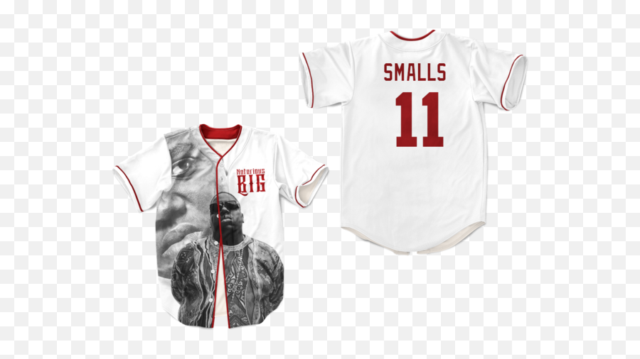 Biggie Smalls Big Brooklynu0027s Finest Baseball Jersey Colors Size - Biggie Smalls Png,Biggie Smalls Png