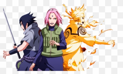Naruto Shippuuden Team 7 Png Sakura Sasuke Kurama - Sasuke Vs Naruto Iphone