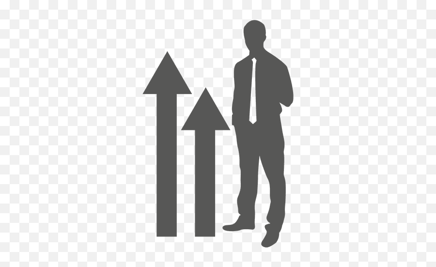 Businessman Standing Growing Graph Icon - Business Man Standing Icon Png,Business Man Icon Png