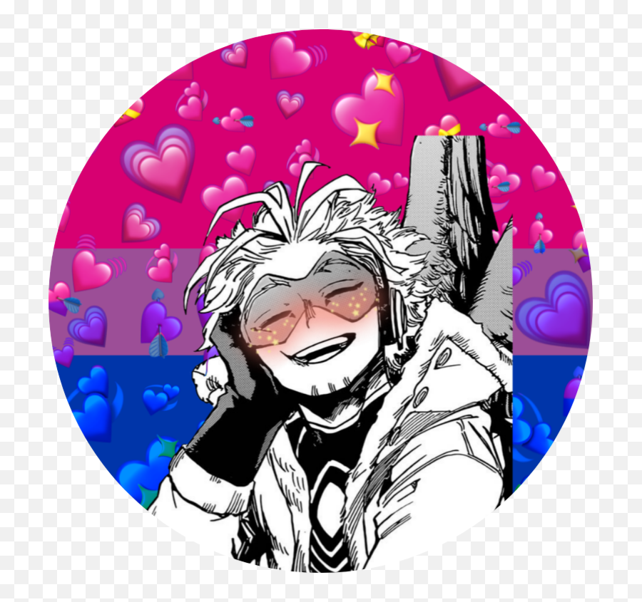 Mha Mhaedit Icon Pride Sticker - Bisexual Icons Anime Png,How To Make A Pride Icon