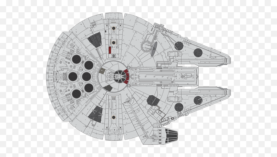 Millennium Falcon Ii T - Shirt For Sale By Nathan Shegrud Millenium Falcon Drwing Png,Millenium Falcon Icon