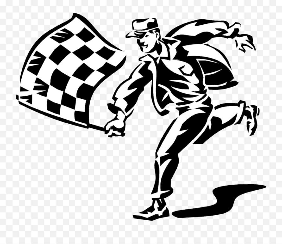 Download Motor Race Official With Checkered Flag - Bandiera Checkered Flag Man Transparent Png,Race Flag Png