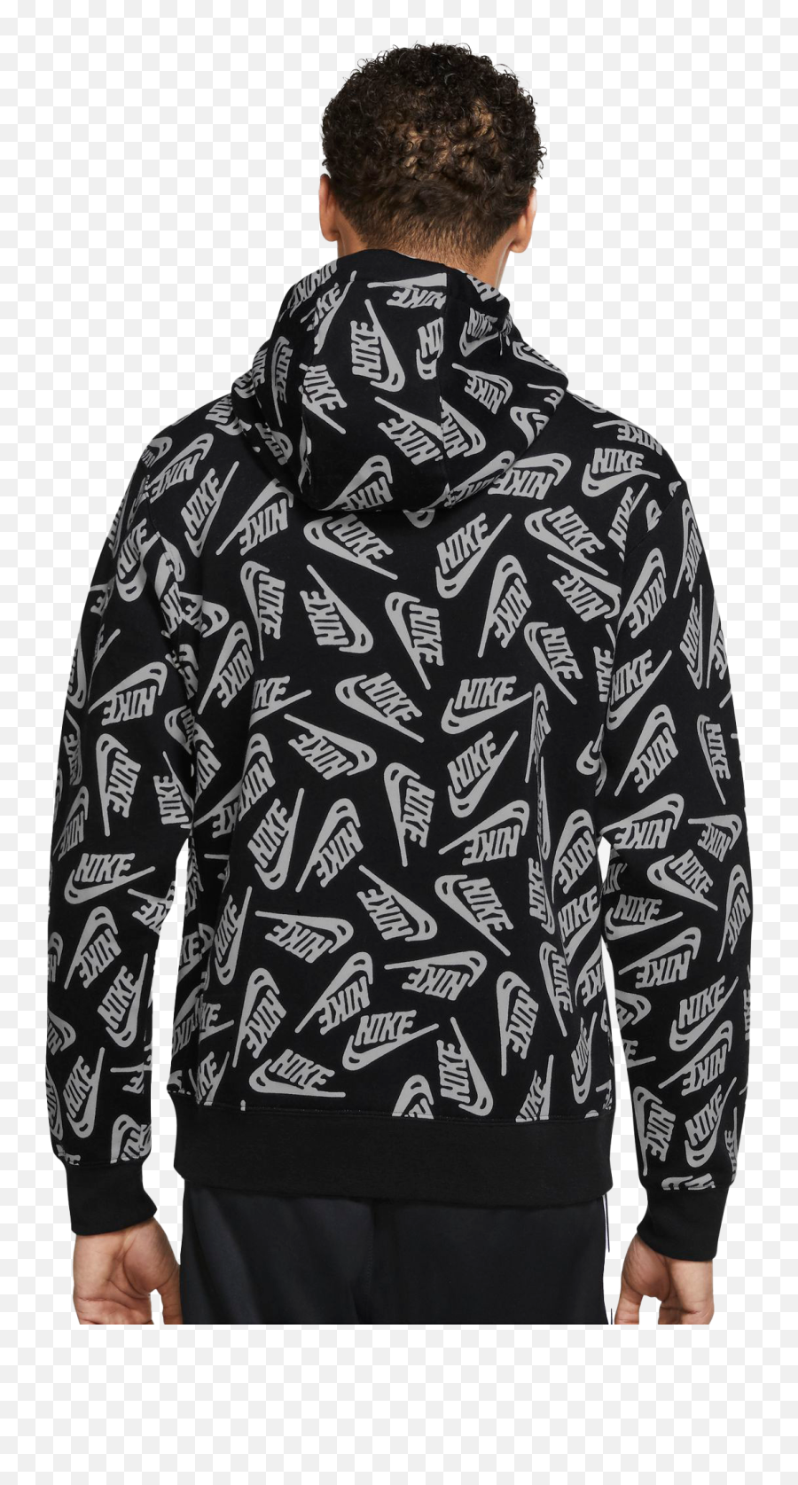 Nike Menu0027s Sportswear Essentials All Over Print Blackwhite Pullover Hoodie - Hooded Png,Adidas Icon Track Jacket