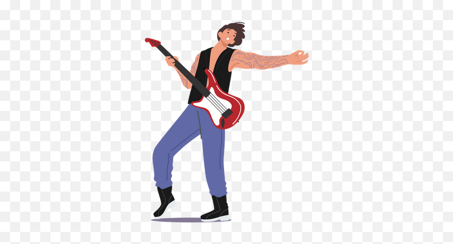 Best Premium Rock Guitarist Playing Electric Guitar Png Icon Cartoon