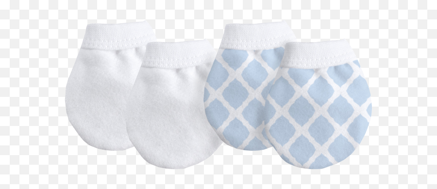 Kushies No Scratch Mittens Flannel 2 - Pack Lattice Blue Sock Png,Scratches Png