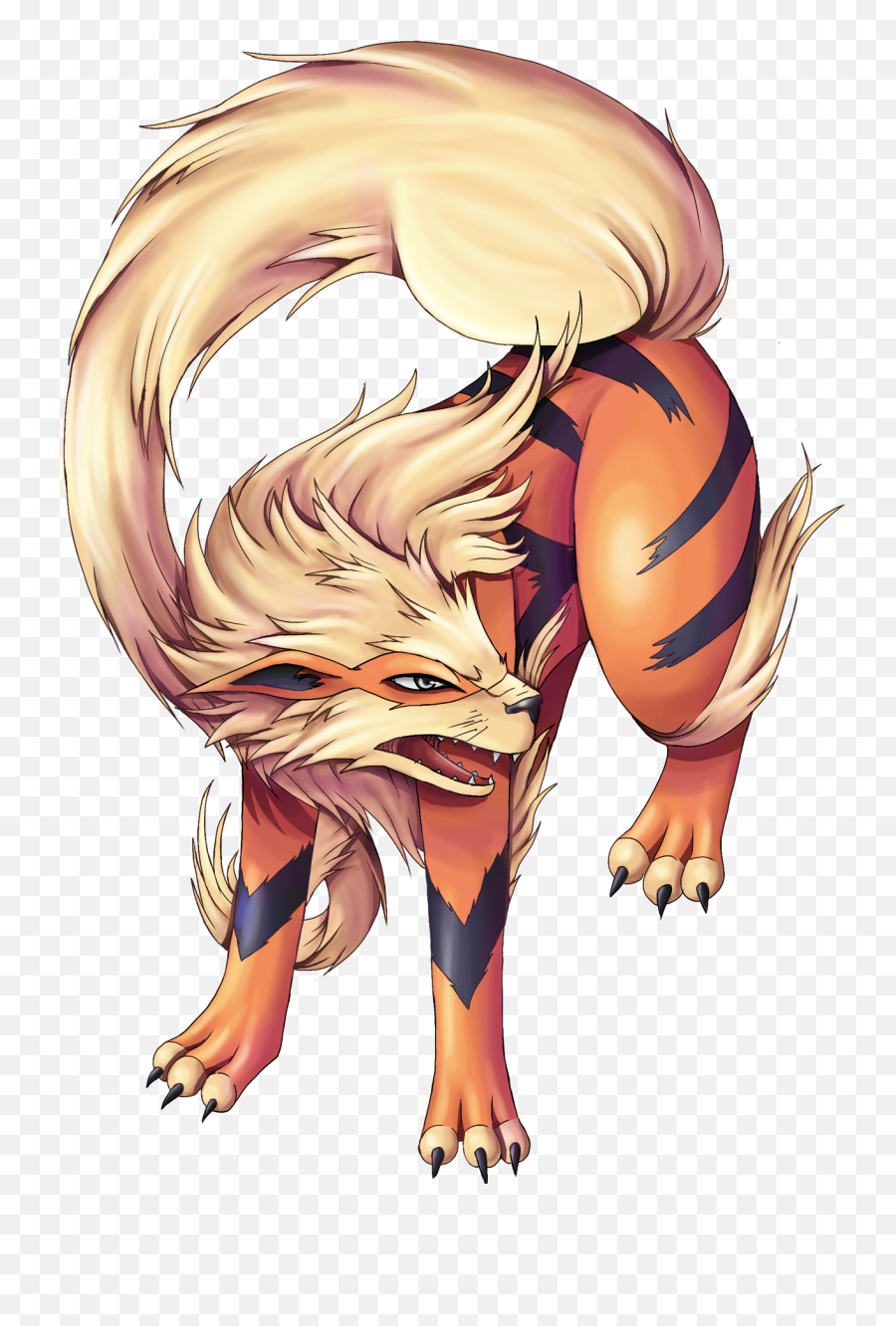 Fire Doge - Cartoon Png,Arcanine Png