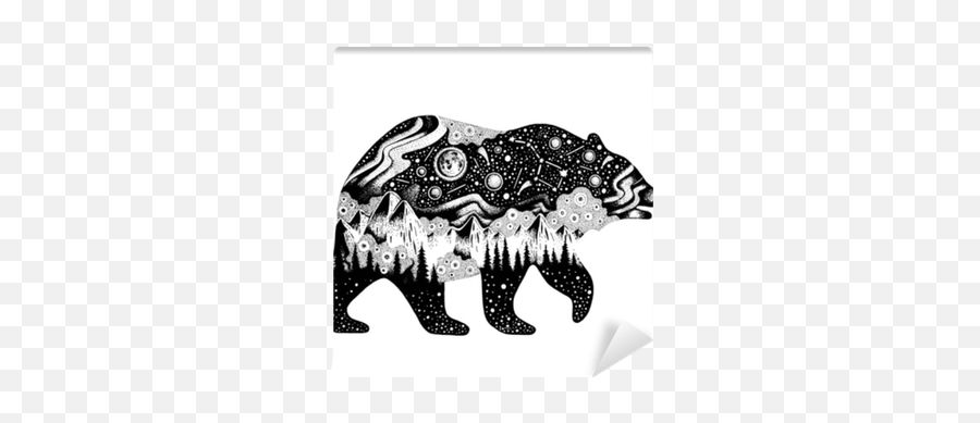 Bear head silhouette tattoo logo template  Stock Illustration  100540564  PIXTA
