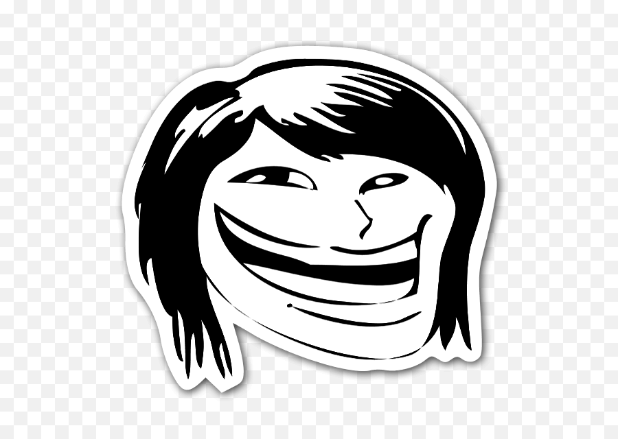 Download Higher Quality Forever Alone Guy Happy Rage Face - Troll Face Girl Png,Troll Face Png No Background