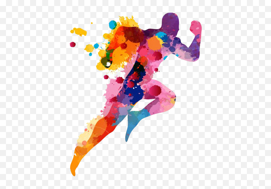 Abstract Running Transparent Background - Colored Sports Vector Png,Running Transparent