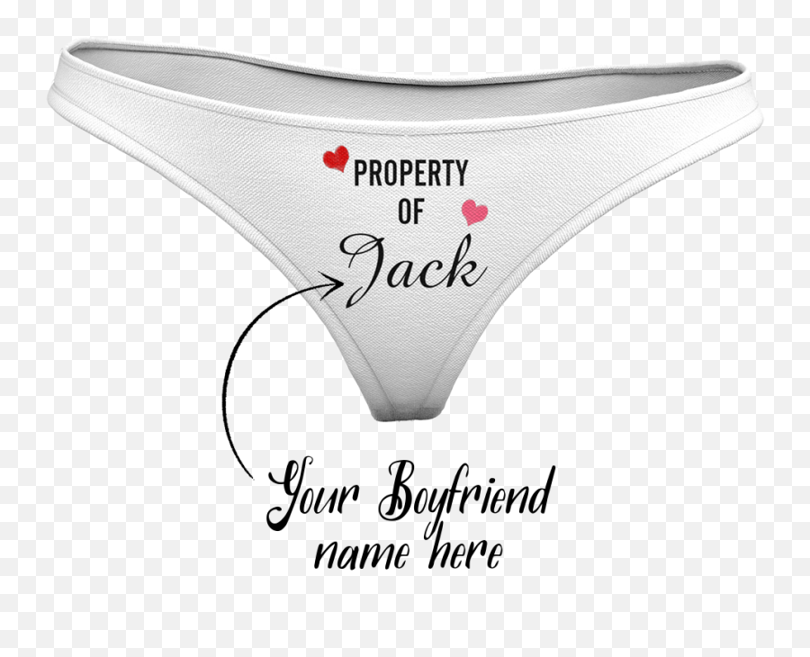 Womenu0027s Plain Custom Name Property Of Thong Panty - Heart Leoš Janáek Airport Ostrava Png,Thong Png