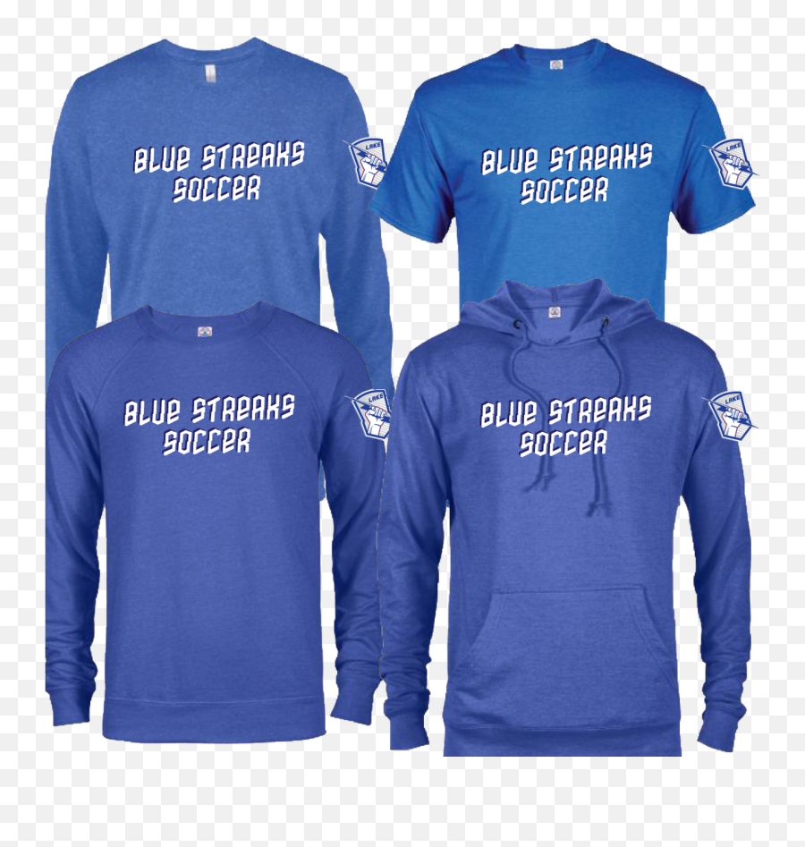Lake Blue Streaks Soccer Logo Apparel - Long Sleeve Png,Streaks Png