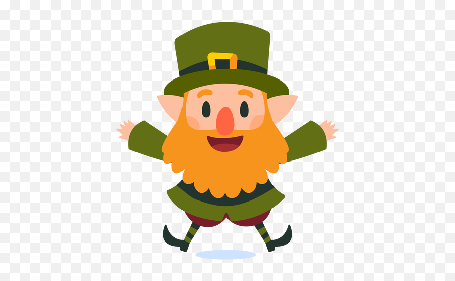 Happy Leprechaun Jumping Cartoon - Dibujos De Duendes Animados Png,Leprechaun Transparent