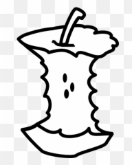 Apple Core Outline Clip Art - Line png