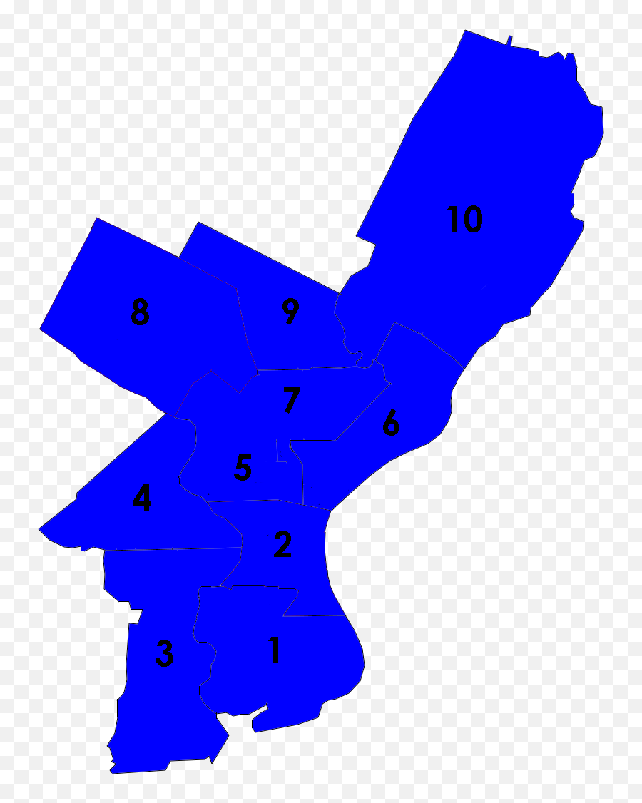 Philadelphia City Council Districts 1959 Clipart - Full Size Philadelphia City Council Districts Map Png,Philadelphia Skyline Silhouette Png