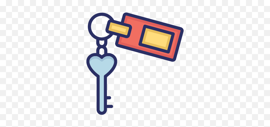 Hotel Key Stay Color Vector Icon - Vertical Png,Hotel Line Icon