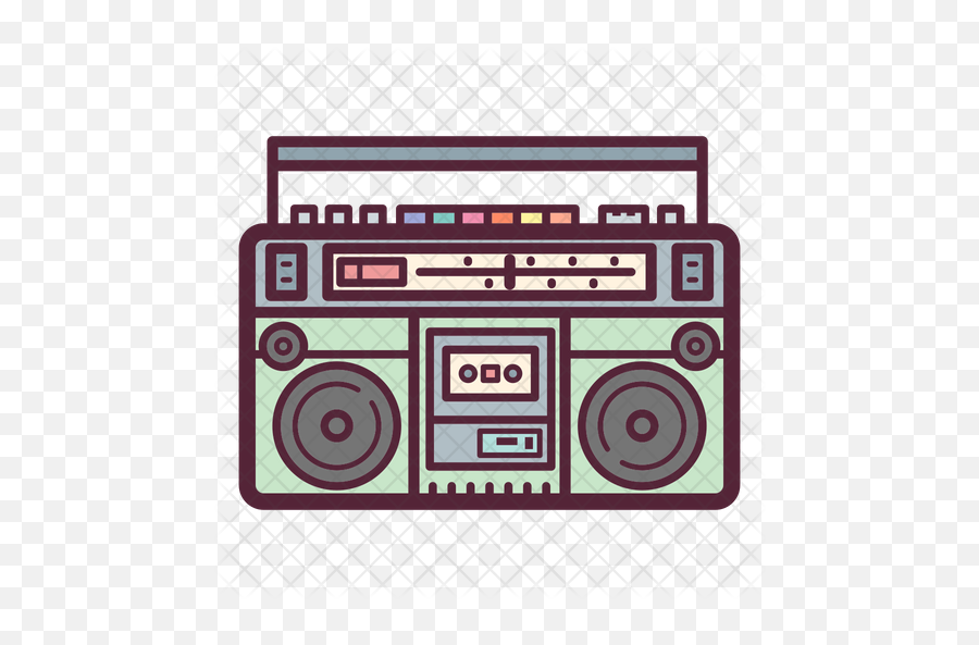 Boombox Icon Of Colored Outline Style - Boombox Icon Png,Boom Box Png