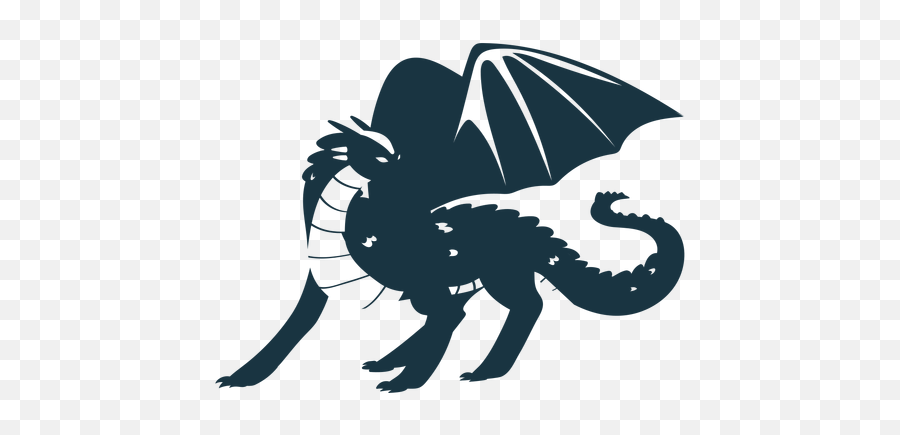 Dragon Wing Tail Flying Scales Detailed Silhouette - Dragon Png,Small Air Horn Icon Vector