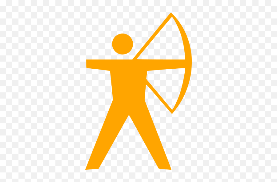Orange Archery Icon - Free Orange Archery Icons Clip Art Archer Png,Bow And Arrow Icon