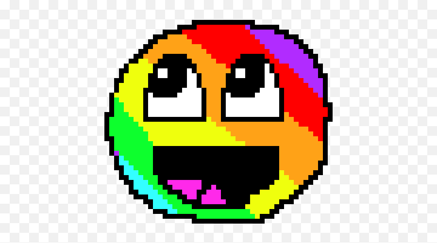 Rainbow Epic Face 2 Pixel Art Maker - Cat Pixel Art Png,Epic Face Transparent