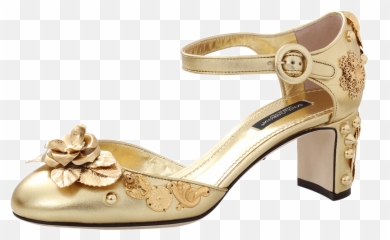 280892 Dolce Gabbana Gold Heel 1 - High Heels Full Size Sandal Png,High Heel Png