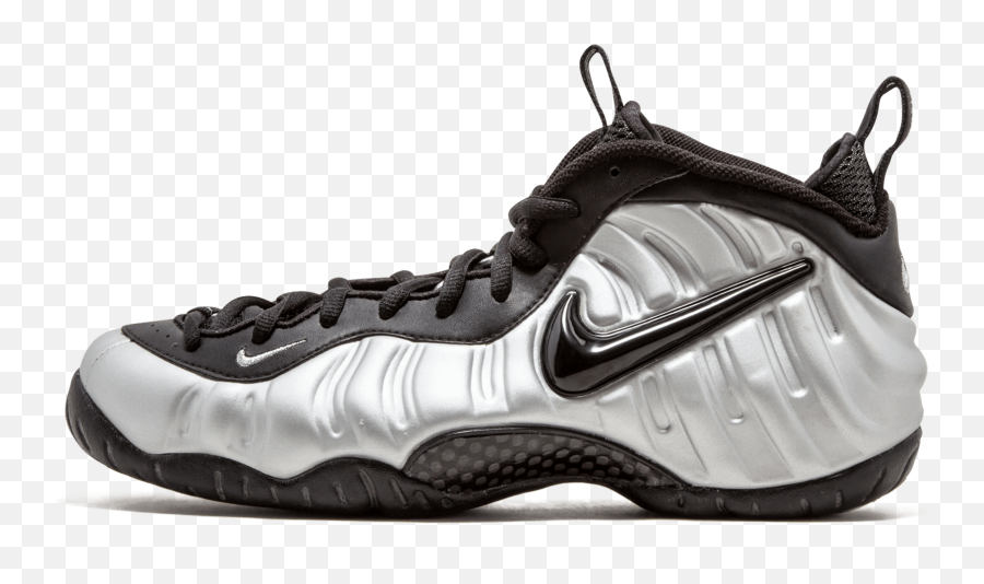 Download Hd Silver Surfer Foamposite - Nike Foamposite Silver Black Png,Silver Surfer Png