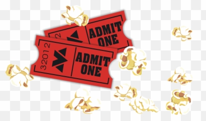 Movie Tickets And Popcorn Clipart Png - Win