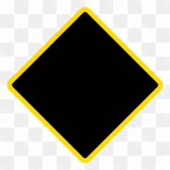 Border Svg Diamond - Warning Sign Png Transparent Black Square Yellow