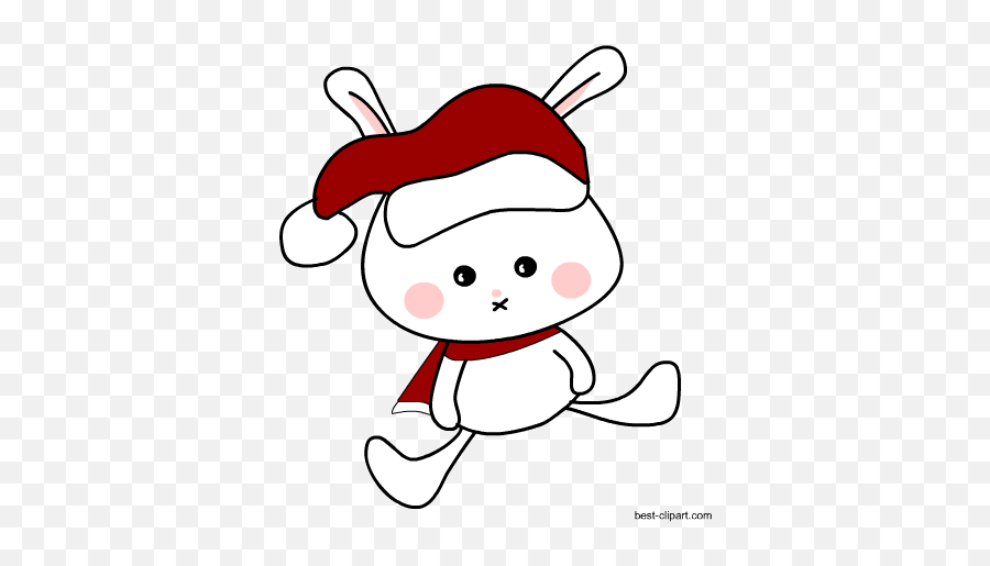 Free Christmas Clip Art Santa Gingerbread And - Christmas Bunny Clipart Png,Santas Hat Png