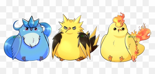 Articuno Zapdos Moltres - Articuno Moltres Zapdos Kawaii Png,Moltres Png