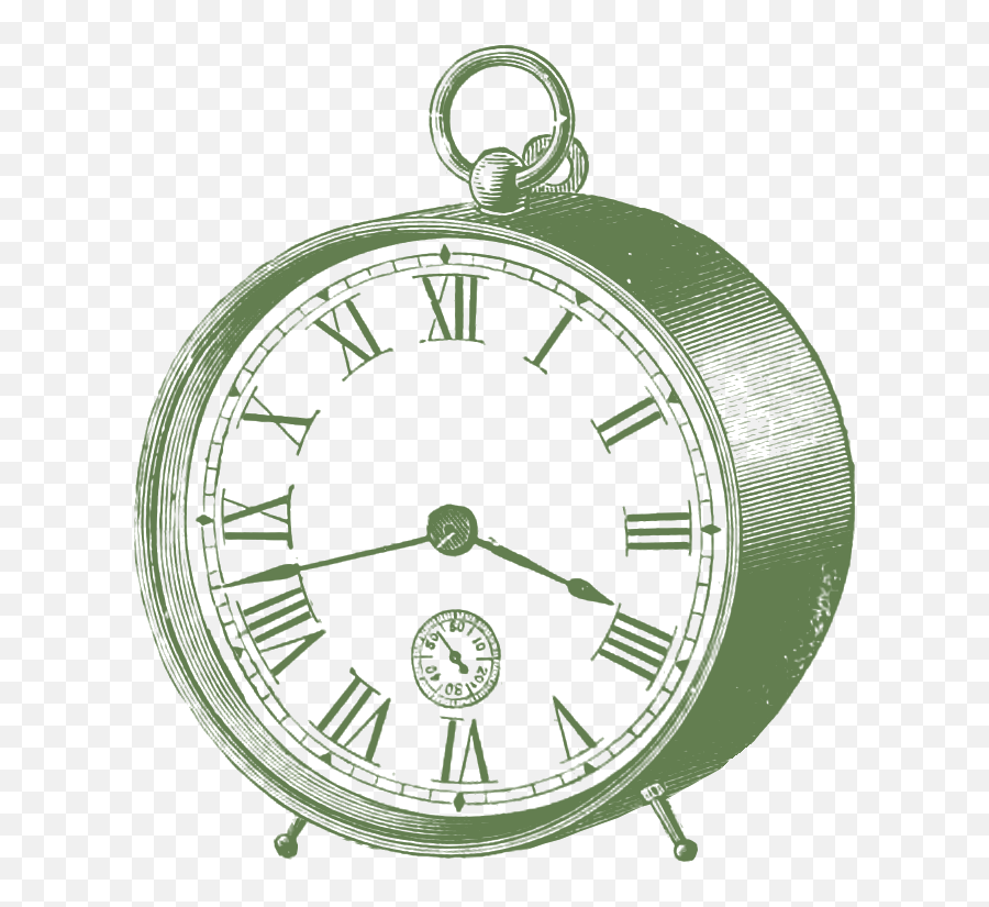 Download Green Vintage Clock Png Clip Art - Clip Art Baume Mercier Quartz Watches,Clocks Png