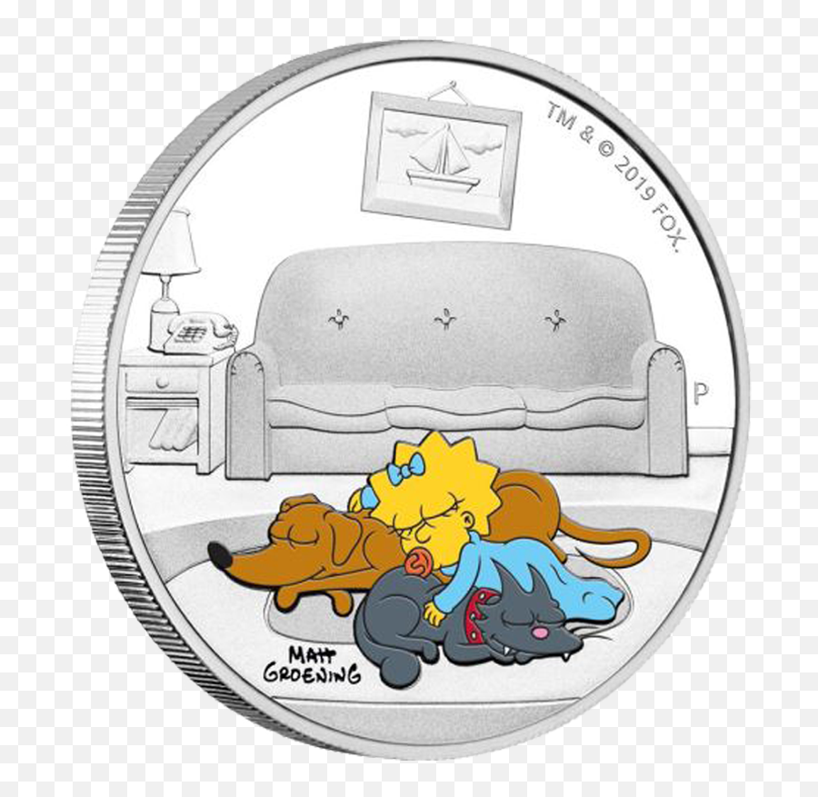 The Simpsons - 1 Oz Maggie Simpson Silver Coin 2019 Td Tuvalu Simpsons Maggie Png,Simpsons Transparent