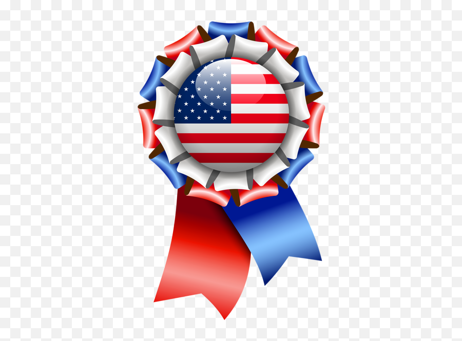 Usa Flag Rosette Ribbon Png Clipart Image Clip - Circle Ribbon Design,American Flag Clipart Png