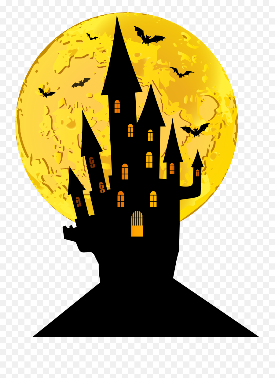 Halloween Haunted House Png 1 - Halloween Full Moon Png,Haunted House Png