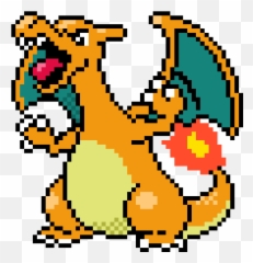 Pokemon Charizard Gen 2 Sprite Clipart - Pokemon Crystal Charizard Sprite Png,Charizard Transparent
