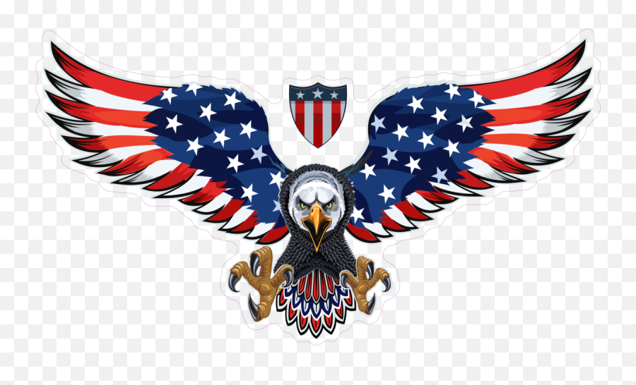 Usa American Eagle With Shield Sticker - American Flag Eagle Transparent American Eagle Png,American Flag Eagle Png