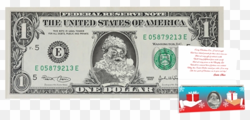 Download Official Santa Claus Dollar Bill - 1 Sri Fake png