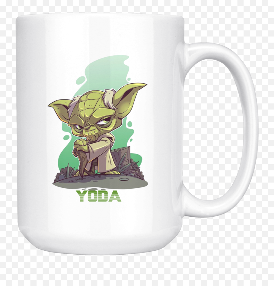 Master Yoda Star Wars Mug Coffee - Star Wars Cartoon Drawing Png,Yoda Png