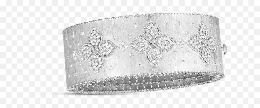 Roberto Coin 18k Venetian Princess Wide Satin Diamond Bangle - Solid Png,Icon Bracelets