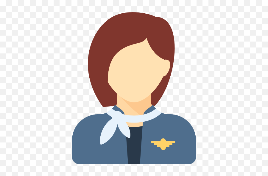 Flat Color Professions Avatars Icon - Logo Flight Attendant Clipart Png,Assist Icon Flat Design