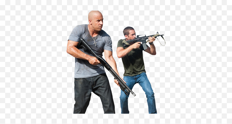 Free Hq Vin Diesel U0026 Paul Walker Holding Guns Psd Vector - Vin Diesel And Paul Walker Png,Holding Gun Png