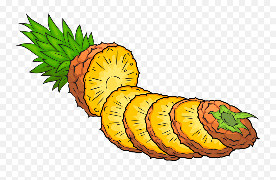 Pineapple Cut Into Pieces Clipart Free Download Creazilla - Pineapple Cut Clipart Png,Pineapple Clipart Png