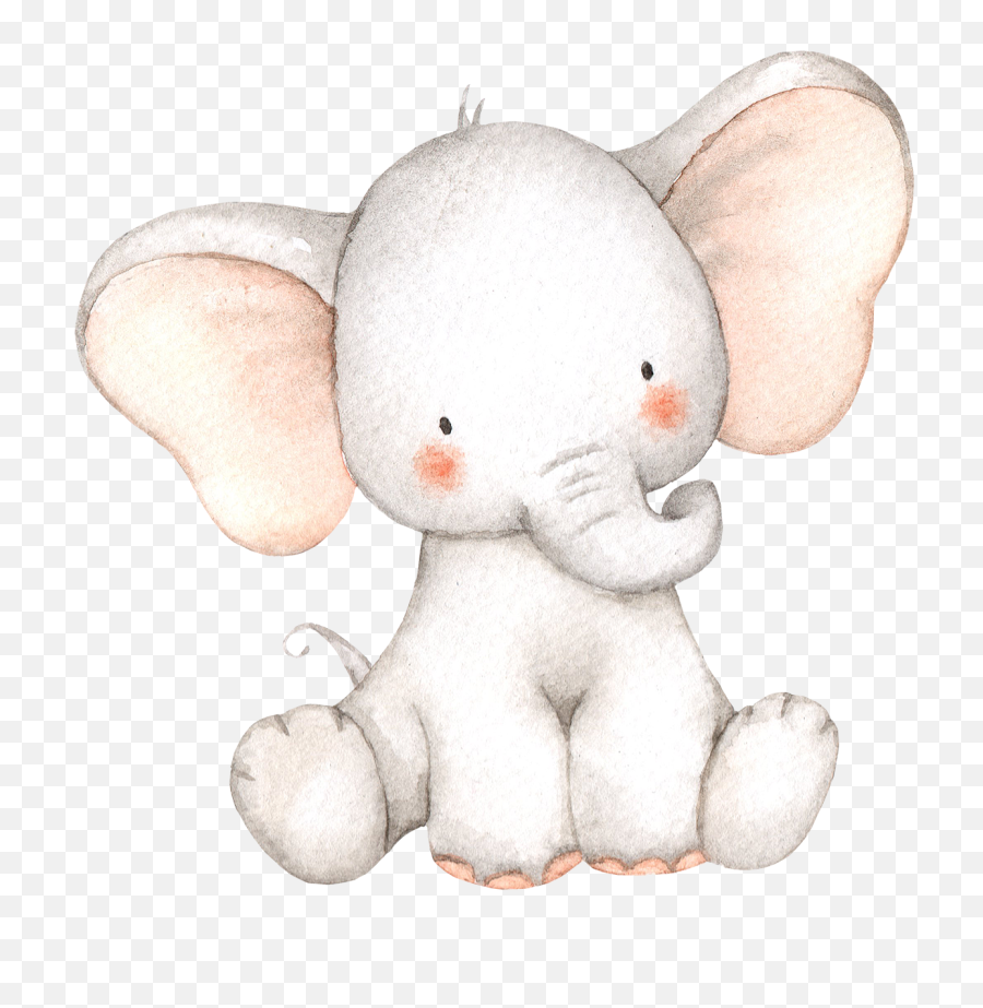 Png Elefante Watercolor Cute Elephant - Stuffed Toy,Water Color Png