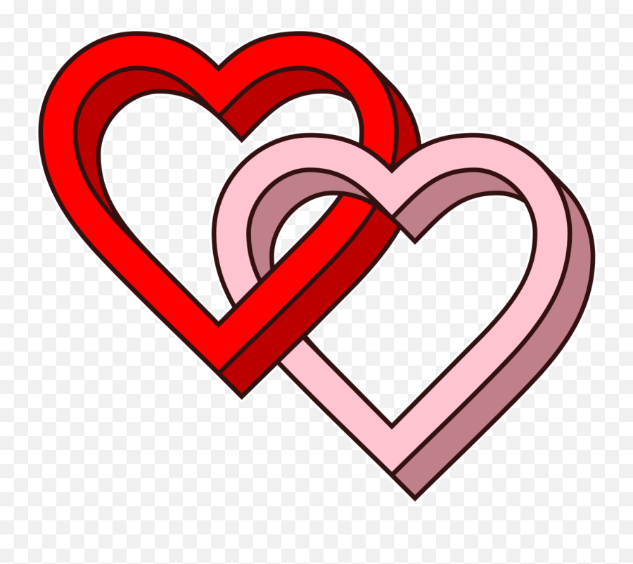 Interlaced Love Hearts - Heart Transparent Love Gif Png,3d Heart Png
