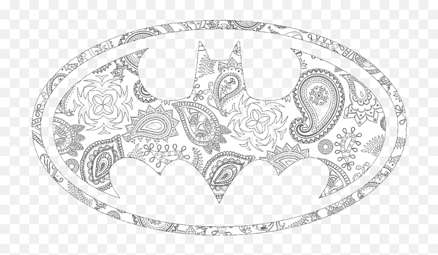 Batman Paisley Bat Menu0027s Heather T - Shirt Line Art Png,Batman Drawing Logo