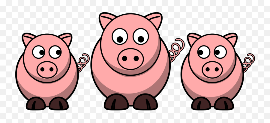 3 Pigs Clip Art Icon And Svg - Svg Clipart Pigs Clipart Png,Pig Clipart Png