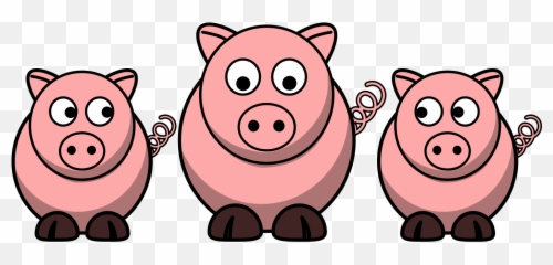 3 Pigs Clip Art Icon And Svg - Clipart png