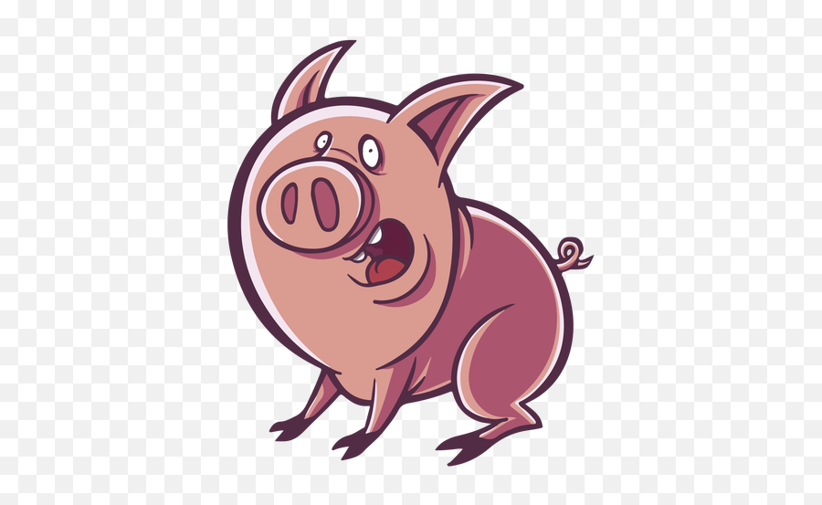 Surprised Pig Cartoon - Transparent Png U0026 Svg Vector File Cerdo Dibujos Animados,Surprised Png