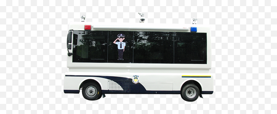 Electric Mobile Police Car Using For The Daily Work Of - Police Bus Png,Police Lights Png